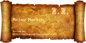 Meleg Martin névjegykártya